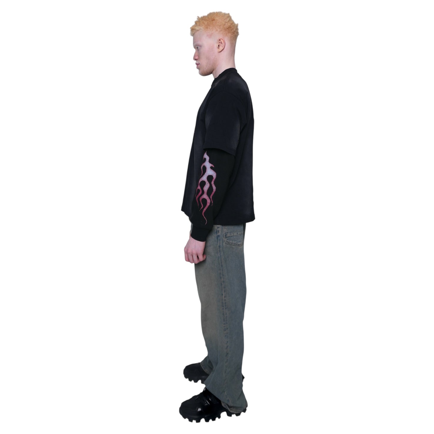 'SCORCHED LAYERS' LONG T (RED)