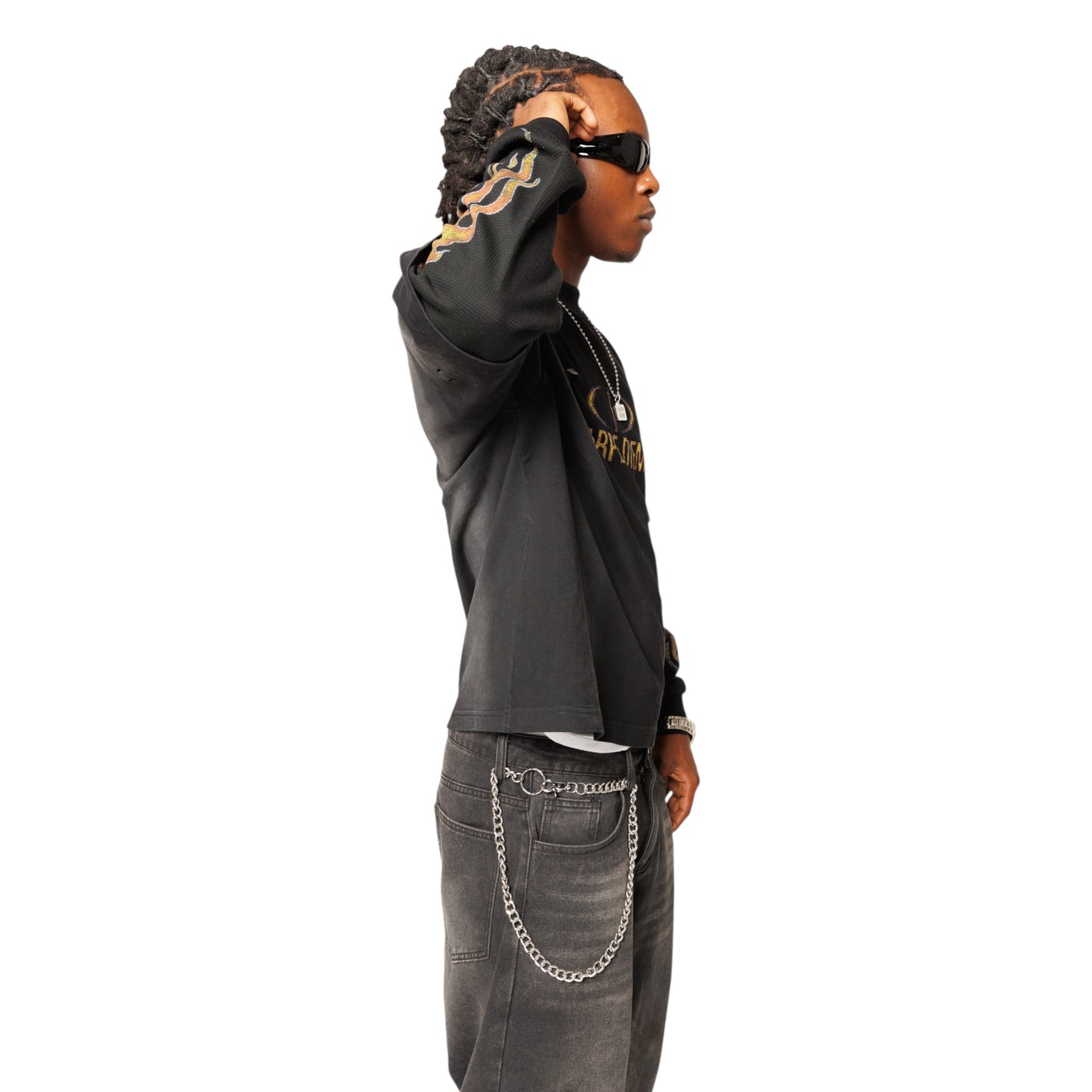 'SCORCHED LAYERS' LONG T (ORANGE)