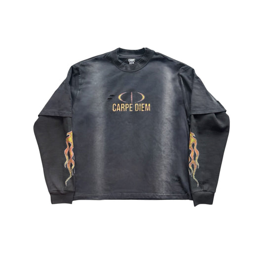 'SCORCHED LAYERS' LONG T (ORANGE)