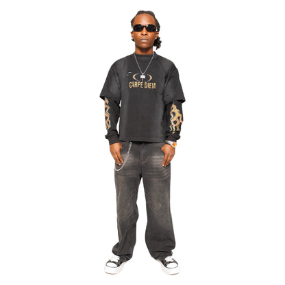 'SCORCHED LAYERS' LONG T (ORANGE)